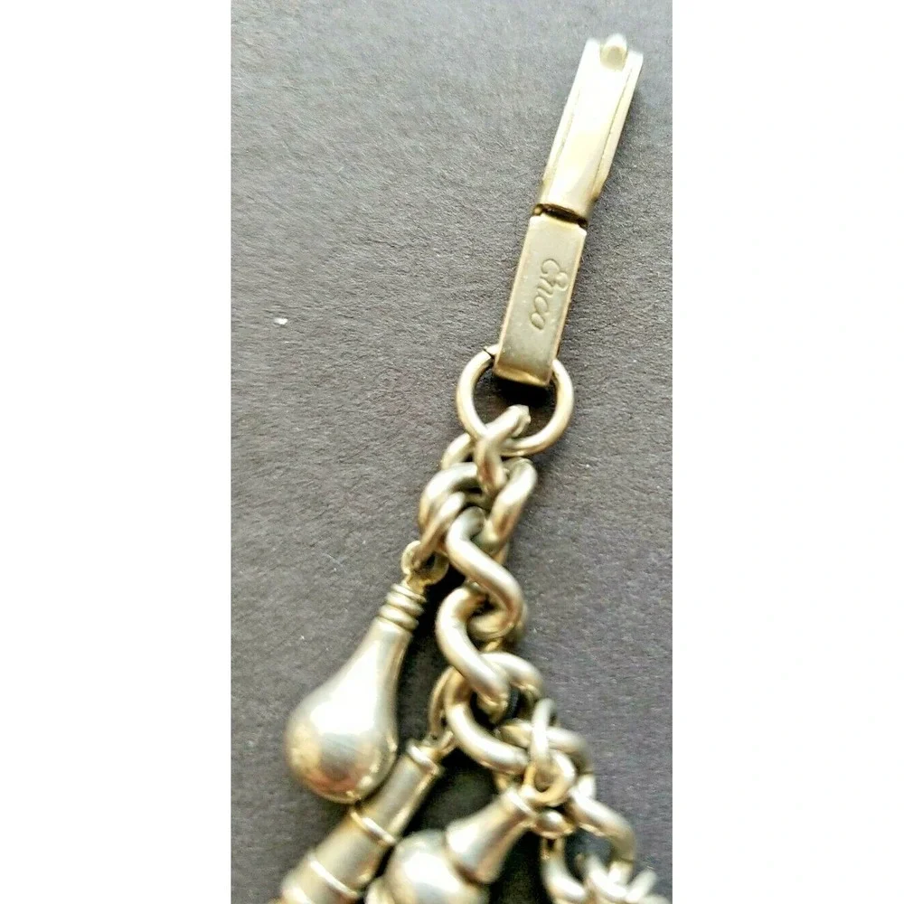 Vintage Enco Industrial Brutalist Charm Bracelet W/ 15 Charms  A1-12